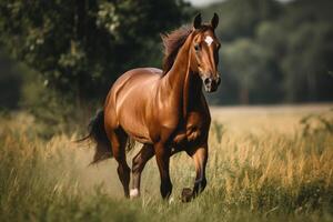 brown-horse-galloping-in-the-field-illustration-ai-generative-free-photo